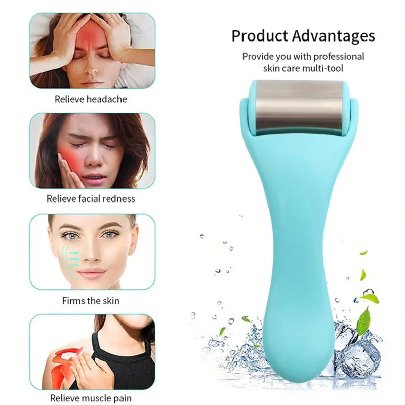 Ice Roller Massager Relieve Eye Face Puffiness Wrinkles Dark Circles Skin Cooling 304 Stainless Steel Roller Beauty Care Tool