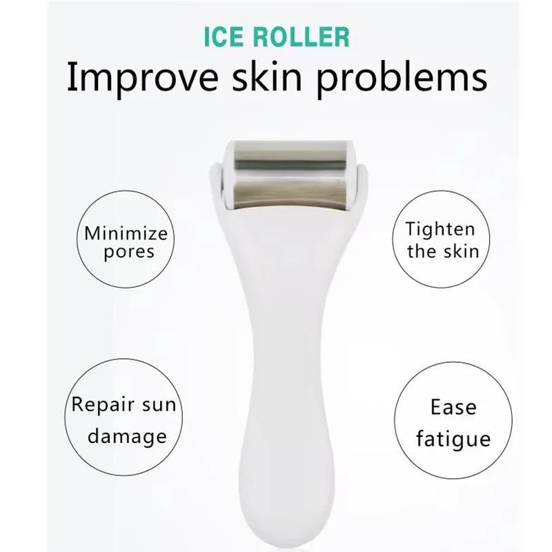 Ice Roller Massager Relieve Eye Face Puffiness Wrinkles Dark Circles Skin Cooling 304 Stainless Steel Roller Beauty Care Tool
