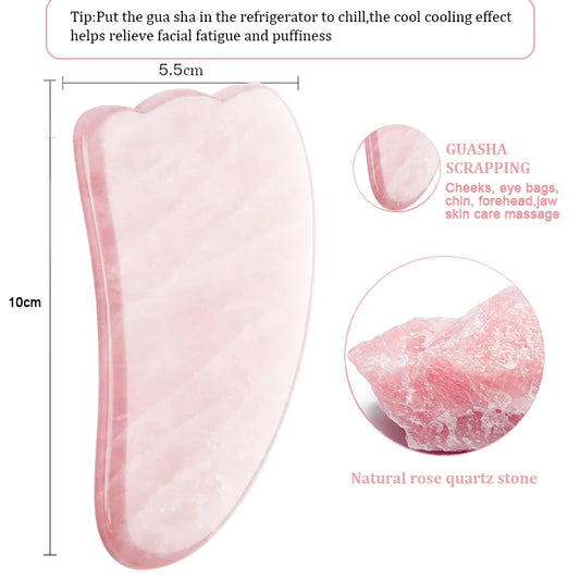 Natural Jade Gua Sha Scraper Board Massage Rose Quartz Jade Guasha Stone For Face Neck Skin Lifting Wrinkle Remover Beauty Care